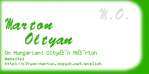 marton oltyan business card